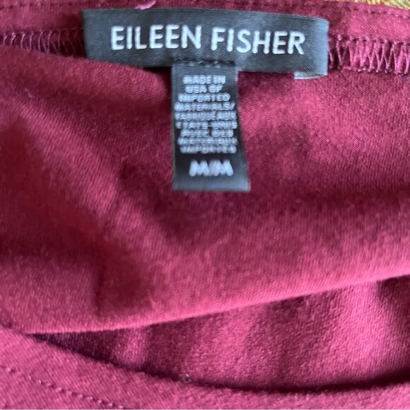 Eileen Fisher Tunic Top Medium Magenta Red Bell Sleeve Viscose Spandex Jersey - Picture 10 of 12
